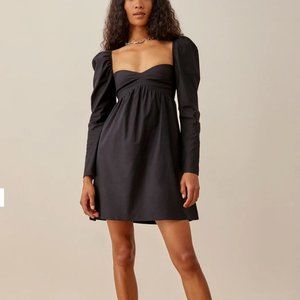 Reformation Kenzi Dress Long Sleeve Mini in Black